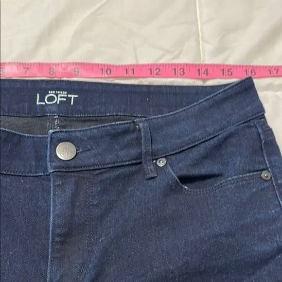 Loft Curvy Sexy Bootcut Denim Jeans Womens 10 Stretchy Casual Dark Wash Mid Rise - Picture 6 of 9
